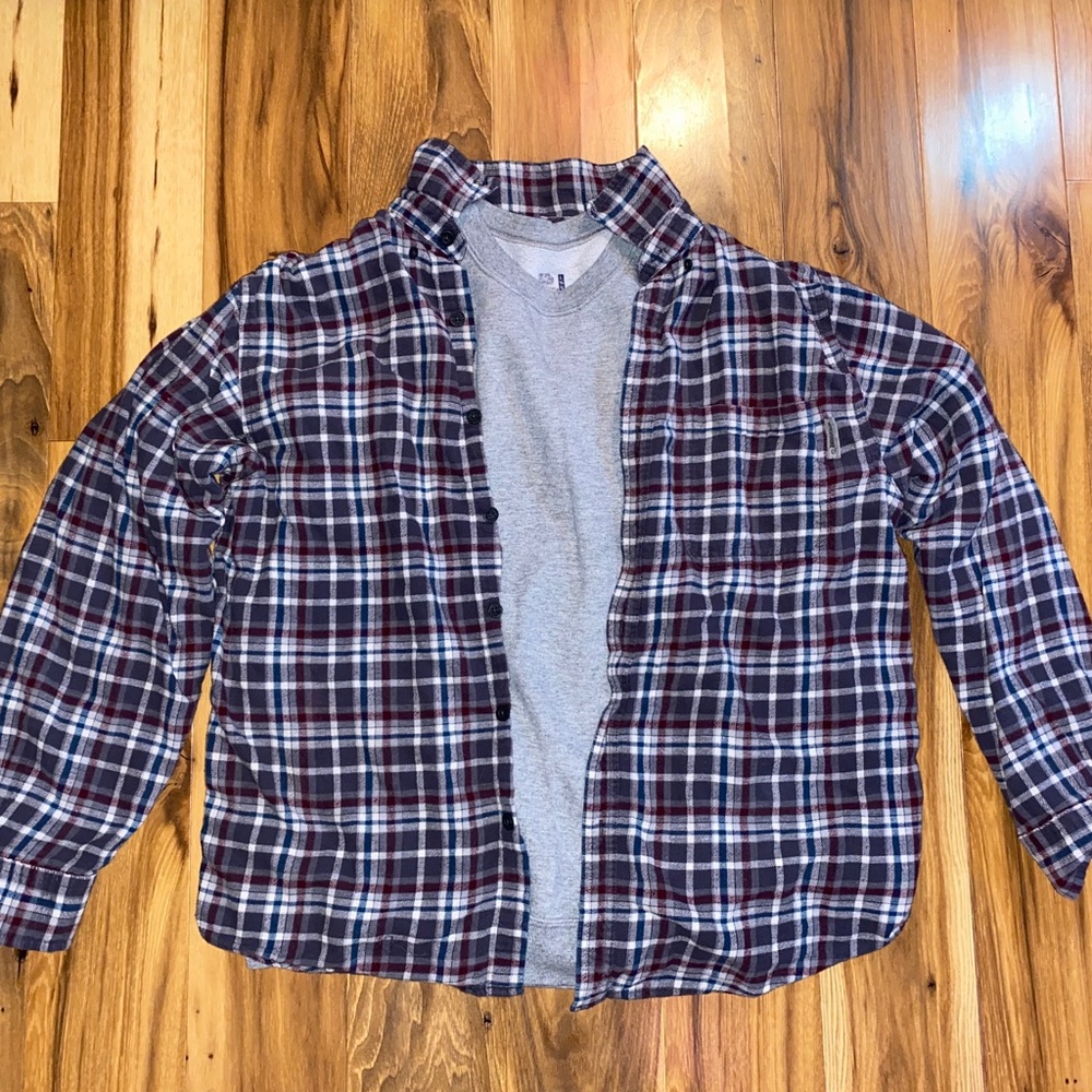 Fruit of the Loom crewneck with Wolverine flannel